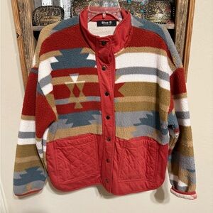 Western print shacket. Worn once. Super cute.